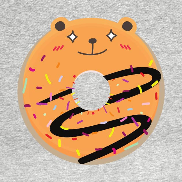 Smug Orange Bear Donut by InkyArt